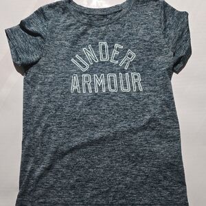 Under Armour Kids Heather Navy Blue Graphic Tee